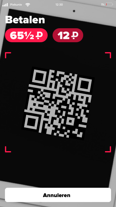 Paying at a vendor with NFC or a QR code